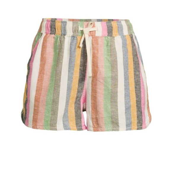 Marine Layer Multicolor Hemp Blend Striped Beach Shorts Size Small - Picture 1 of 6